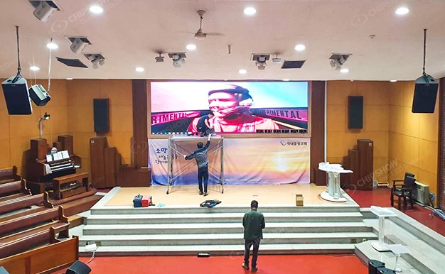 韩国某教堂室内P2.5高刷LED显示屏项目